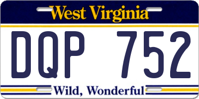 WV license plate DQP752