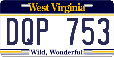 WV license plate DQP753