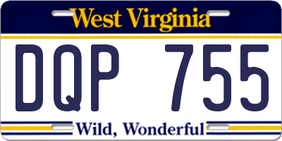 WV license plate DQP755