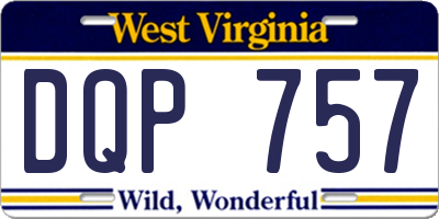 WV license plate DQP757