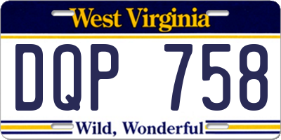 WV license plate DQP758