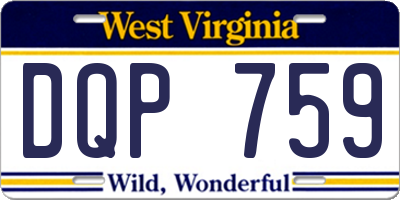 WV license plate DQP759