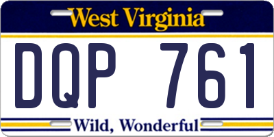 WV license plate DQP761