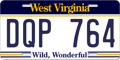 WV license plate DQP764