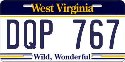 WV license plate DQP767