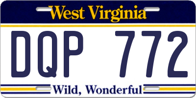 WV license plate DQP772