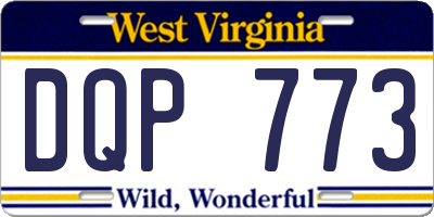 WV license plate DQP773
