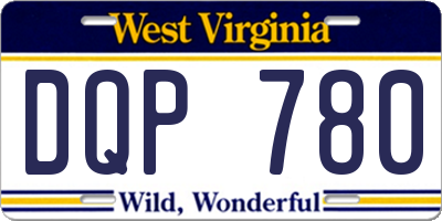 WV license plate DQP780