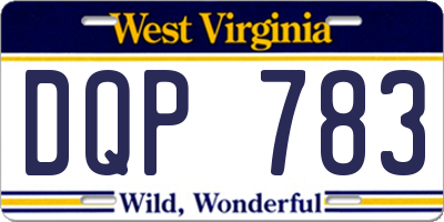 WV license plate DQP783