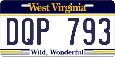WV license plate DQP793