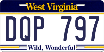 WV license plate DQP797