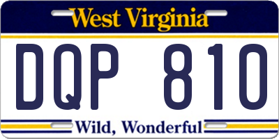 WV license plate DQP810
