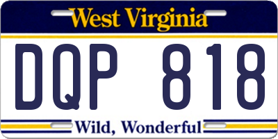 WV license plate DQP818