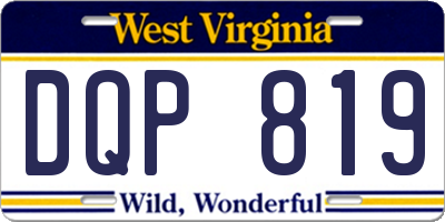 WV license plate DQP819