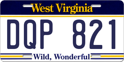 WV license plate DQP821
