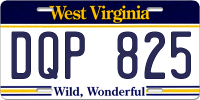 WV license plate DQP825