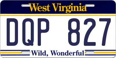 WV license plate DQP827