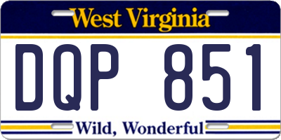 WV license plate DQP851