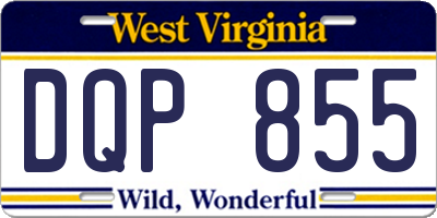 WV license plate DQP855