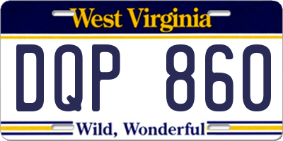 WV license plate DQP860