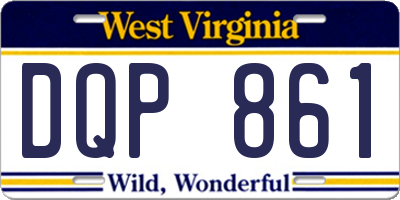 WV license plate DQP861