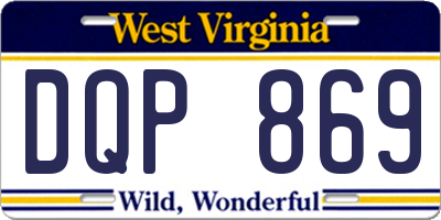 WV license plate DQP869