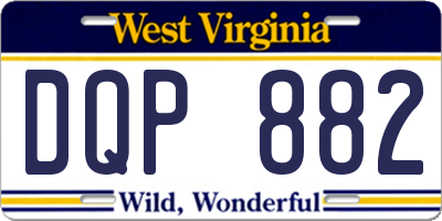 WV license plate DQP882