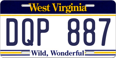 WV license plate DQP887