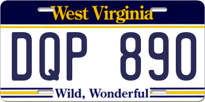 WV license plate DQP890