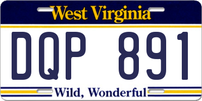 WV license plate DQP891
