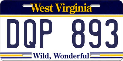 WV license plate DQP893