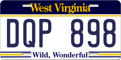 WV license plate DQP898