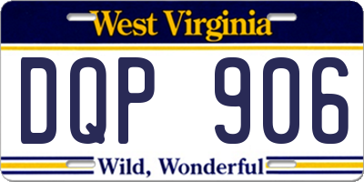 WV license plate DQP906