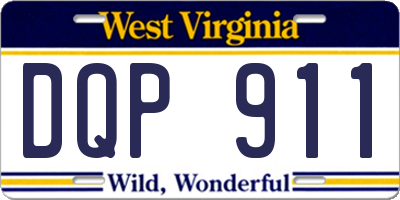 WV license plate DQP911