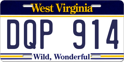 WV license plate DQP914