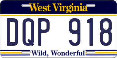 WV license plate DQP918
