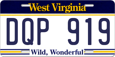 WV license plate DQP919