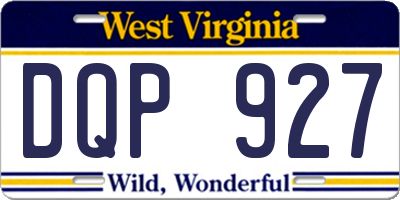 WV license plate DQP927