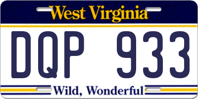 WV license plate DQP933