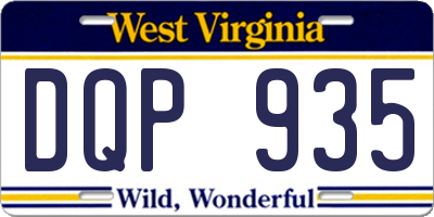 WV license plate DQP935