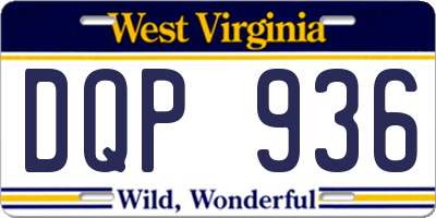 WV license plate DQP936