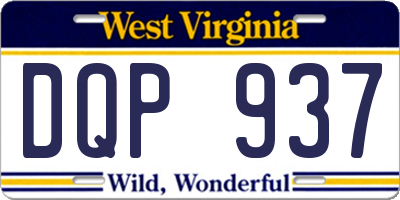 WV license plate DQP937