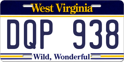 WV license plate DQP938