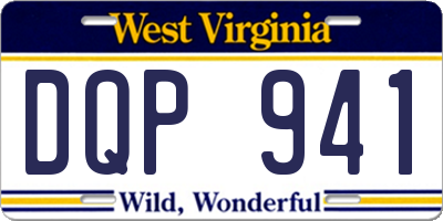 WV license plate DQP941