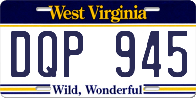 WV license plate DQP945