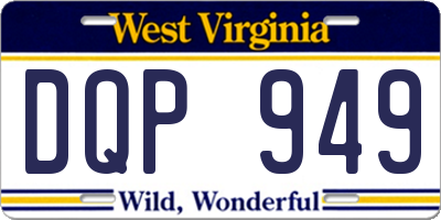 WV license plate DQP949