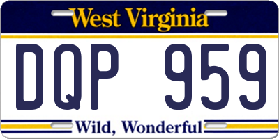 WV license plate DQP959