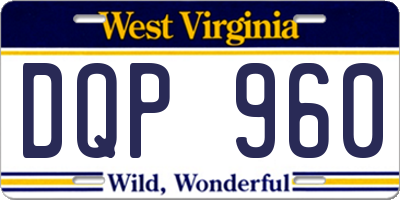 WV license plate DQP960