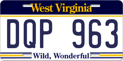 WV license plate DQP963