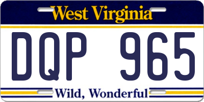 WV license plate DQP965